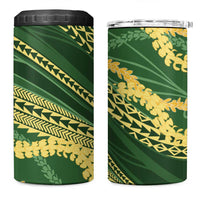 Polynesian Puakeniken Pikake Twisted Lei 4 in 1 Can Cooler Tumbler Emerald LT7 One Size: 16 oz Emerald - Polynesian Pride
