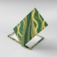 Polynesian Puakeniken Pikake Twisted Lei Canvas Wall Art Emerald LT7 With Frame Emerald - Polynesian Pride