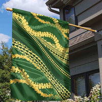 Polynesian Puakeniken Pikake Twisted Lei Garden Flag Emerald - Polynesian Pride