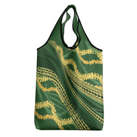 Polynesian Puakeniken Pikake Twisted Lei Grocery Bag Emerald - Polynesian Pride