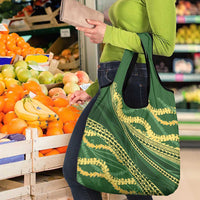 Polynesian Puakeniken Pikake Twisted Lei Grocery Bag Emerald - Polynesian Pride