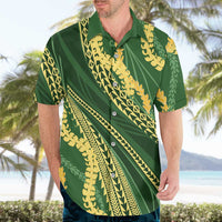 Polynesian Puakeniken Pikake Twisted Lei Hawaiian Shirt Emerald LT7 - Polynesian Pride