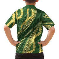 Polynesian Puakeniken Pikake Twisted Lei Hawaiian Shirt Emerald LT7 - Polynesian Pride
