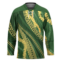 Polynesian Puakeniken Pikake Twisted Lei Hockey Jersey Emerald LT7 Unisex Emerald - Polynesian Pride