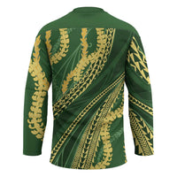 Polynesian Puakeniken Pikake Twisted Lei Hockey Jersey Emerald LT7 - Polynesian Pride