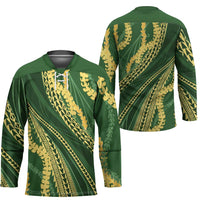 Polynesian Puakeniken Pikake Twisted Lei Hockey Jersey Emerald LT7 - Polynesian Pride