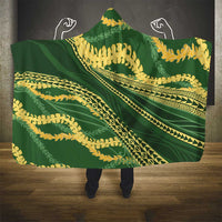 Polynesian Puakeniken Pikake Twisted Lei Hooded Blanket Emerald LT7 - Polynesian Pride