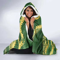 Polynesian Puakeniken Pikake Twisted Lei Hooded Blanket Emerald LT7 - Polynesian Pride