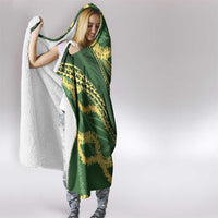 Polynesian Puakeniken Pikake Twisted Lei Hooded Blanket Emerald LT7 - Polynesian Pride