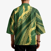 Polynesian Puakeniken Pikake Twisted Lei Kimono Emerald - Polynesian Pride