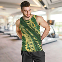 Polynesian Puakeniken Pikake Twisted Lei Men Tank Top Emerald LT7 Emerald - Polynesian Pride