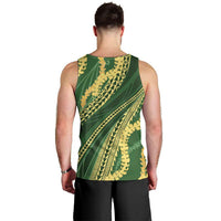 Polynesian Puakeniken Pikake Twisted Lei Men Tank Top Emerald LT7 - Polynesian Pride