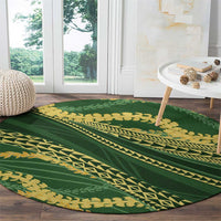 Polynesian Puakeniken Pikake Twisted Lei Round Carpet Emerald - Polynesian Pride