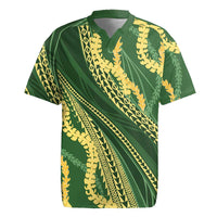 Polynesian Puakeniken Pikake Twisted Lei Rugby Jersey Emerald LT7 Emerald - Polynesian Pride