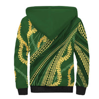 Polynesian Puakeniken Pikake Twisted Lei Sherpa Hoodie Emerald - Polynesian Pride