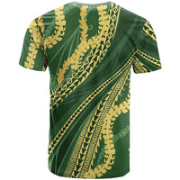 Polynesian Puakeniken Pikake Twisted Lei T Shirt Emerald LT7 - Polynesian Pride