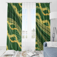 Polynesian Puakeniken Pikake Twisted Lei Window Curtain Emerald - Polynesian Pride