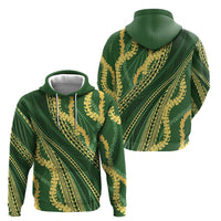 Polynesian Puakeniken Pikake Twisted Lei Zip Hoodie Emerald LT7 - Polynesian Pride