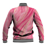 Polynesian Puakeniken Pikake Twisted Lei Baseball Jacket Rose Pink LT7 - Polynesian Pride