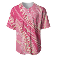 Polynesian Puakeniken Pikake Twisted Lei Baseball Jersey Rose Pink LT7 Rose Pink - Polynesian Pride