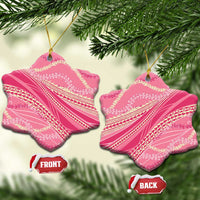 Polynesian Puakeniken Pikake Twisted Lei Ceramic Ornament Rose Pink - Polynesian Pride