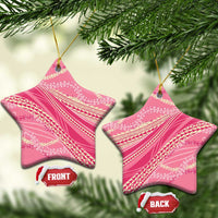 Polynesian Puakeniken Pikake Twisted Lei Ceramic Ornament Rose Pink - Polynesian Pride