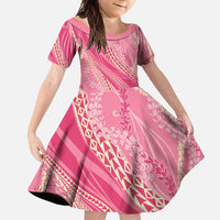 Polynesian Puakeniken Pikake Twisted Lei Family Matching Mermaid Dress and Hawaiian Shirt Rose Pink - Polynesian Pride