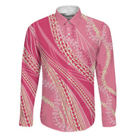 Polynesian Puakeniken Pikake Twisted Lei Family Matching Tank Maxi Dress and Hawaiian Shirt Rose Pink - Polynesian Pride