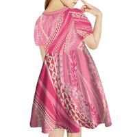 Polynesian Puakeniken Pikake Twisted Lei Kid Short Sleeve Dress Rose Pink LT7 - Polynesian Pride