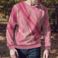 Polynesian Puakeniken Pikake Twisted Lei Ugly Christmas Sweater Rose Pink - Polynesian Pride