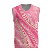 Polynesian Puakeniken Pikake Twisted Lei Christmas Knitted V-Neck Vest Rose Pink - Polynesian Pride
