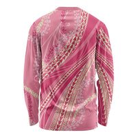 Polynesian Puakeniken Pikake Twisted Lei Long Sleeve Shirt Rose Pink LT7 - Polynesian Pride