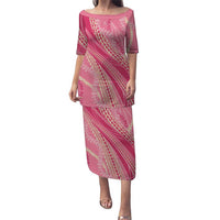 Polynesian Puakeniken Pikake Twisted Lei Puletasi Rose Pink LT7 Long Dress Rose Pink - Polynesian Pride