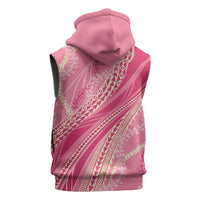 Polynesian Puakeniken Pikake Twisted Lei Sleeveless Hoodie Rose Pink LT7 - Polynesian Pride