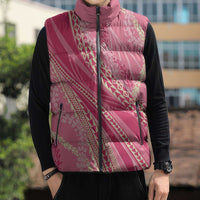 Polynesian Puakeniken Pikake Twisted Lei Sleeveless Puffer Jacket Rose Pink LT7 - Polynesian Pride