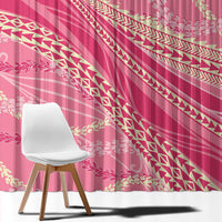 Polynesian Puakeniken Pikake Twisted Lei Window Curtain Rose Pink - Polynesian Pride