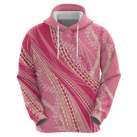 Polynesian Puakeniken Pikake Twisted Lei Zip Hoodie Rose Pink LT7 - Polynesian Pride