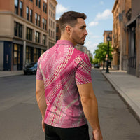 Polynesian Puakeniken Pikake Twisted Lei Zipper Polo Shirt Rose Pink LT7 - Polynesian Pride