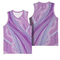 Polynesian Puakeniken Pikake Twisted Lei Basketball Jersey Amethys LT7 - Polynesian Pride