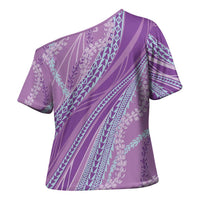 Polynesian Puakeniken Pikake Twisted Lei Cross Shoulder Shirt Amethys LT7 - Polynesian Pride