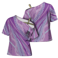 Polynesian Puakeniken Pikake Twisted Lei Cross Shoulder Shirt Amethys LT7 - Polynesian Pride