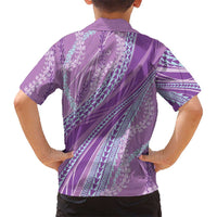 Polynesian Puakeniken Pikake Twisted Lei Family Matching Short Sleeve Bodycon Dress and Hawaiian Shirt Amethys - Polynesian Pride