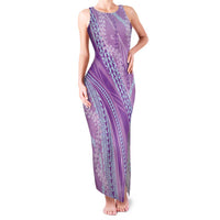 Polynesian Puakeniken Pikake Twisted Lei Family Matching Tank Maxi Dress and Hawaiian Shirt Amethys - Polynesian Pride