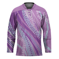 Polynesian Puakeniken Pikake Twisted Lei Hockey Jersey Amethys LT7 Unisex Amethys - Polynesian Pride
