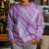 Polynesian Puakeniken Pikake Twisted Lei Kid Ugly Christmas Sweater Amethys LT7 - Polynesian Pride