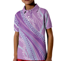 Polynesian Puakeniken Pikake Twisted Lei Kid Polo Shirt Amethys LT7 Kid Amethys - Polynesian Pride