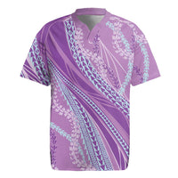 Polynesian Puakeniken Pikake Twisted Lei Rugby Jersey Amethys LT7 Amethys - Polynesian Pride