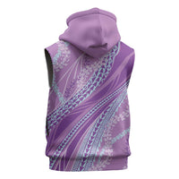 Polynesian Puakeniken Pikake Twisted Lei Sleeveless Hoodie Amethys LT7 - Polynesian Pride