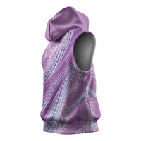 Polynesian Puakeniken Pikake Twisted Lei Sleeveless Hoodie Amethys LT7 - Polynesian Pride