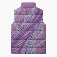 Polynesian Puakeniken Pikake Twisted Lei Sleeveless Puffer Jacket Amethys LT7 - Polynesian Pride